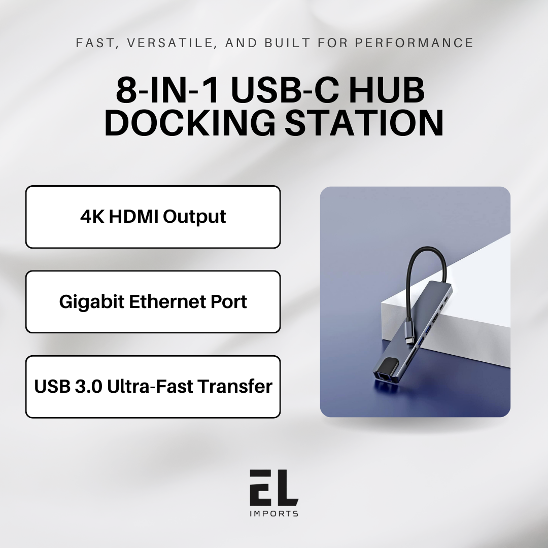 8-in-1 USB-C Hub Docking Station