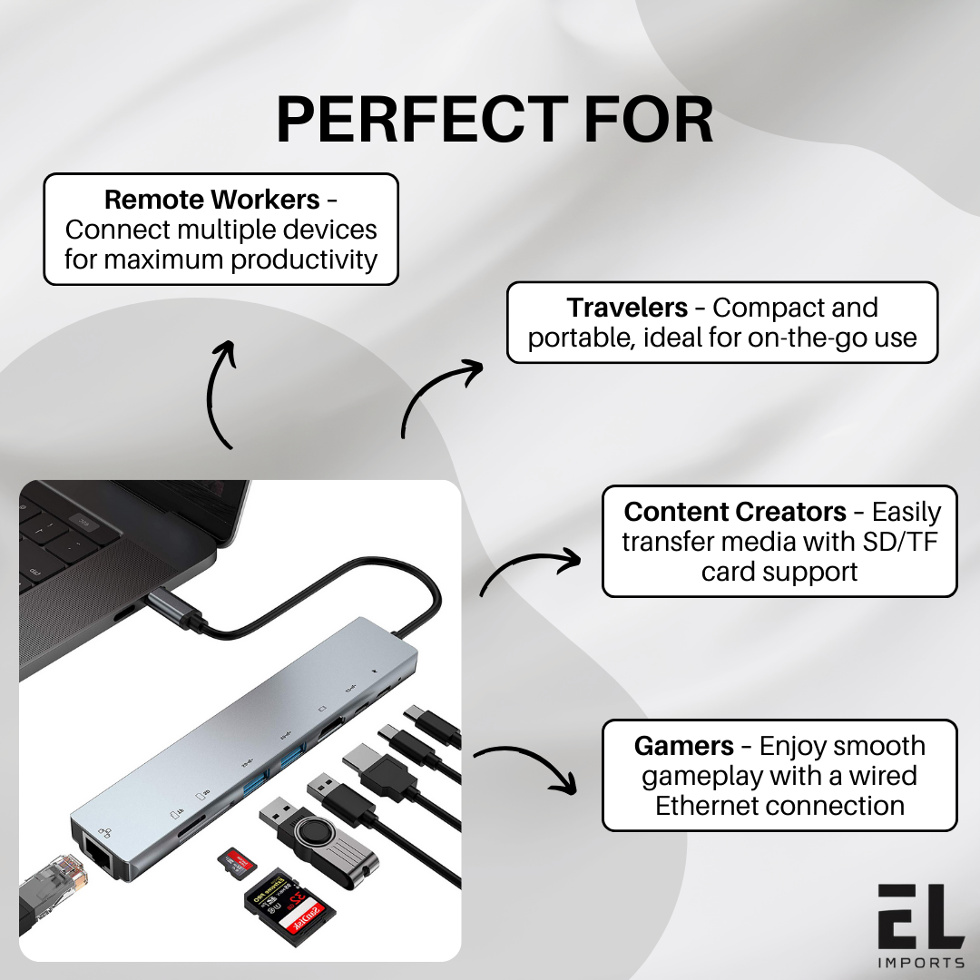 8-in-1 USB-C Hub Docking Station