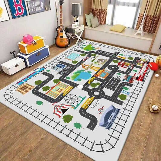 Tapis en soie pour enfants à motifs de dessins animés
